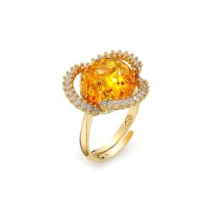 Ring with amber