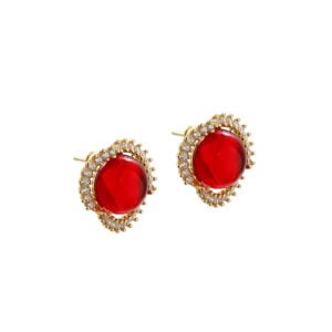 Amber earrings in a gold-plated frame