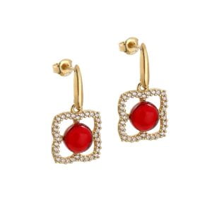 Amber earrings in a gold-plated frame