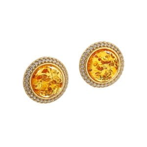 Amber earrings in a gold-plated frame