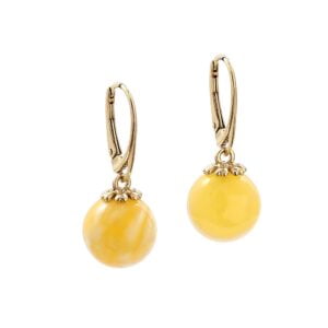 Amber earrings in a gold-plated frame