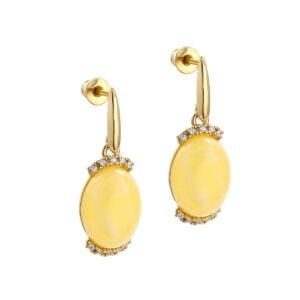 Amber earrings in a gold-plated frame