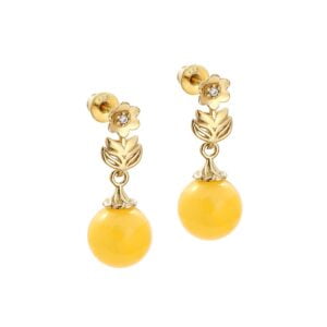 Amber earrings in a gold-plated frame