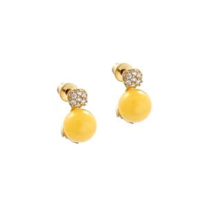 Amber earrings in a gold-plated frame